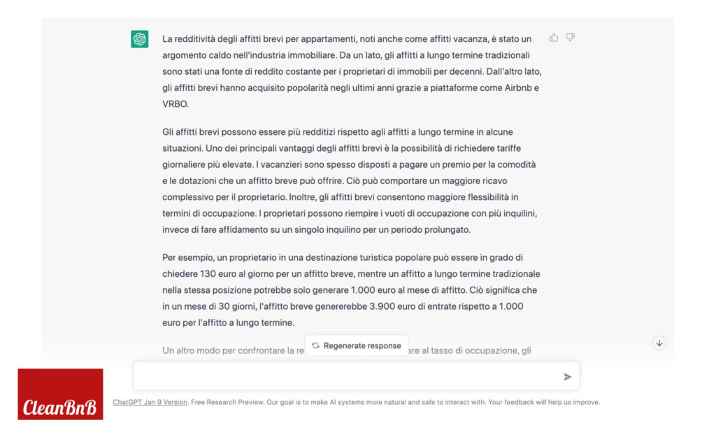 Affitti Brevi spiegati da ChatGPT