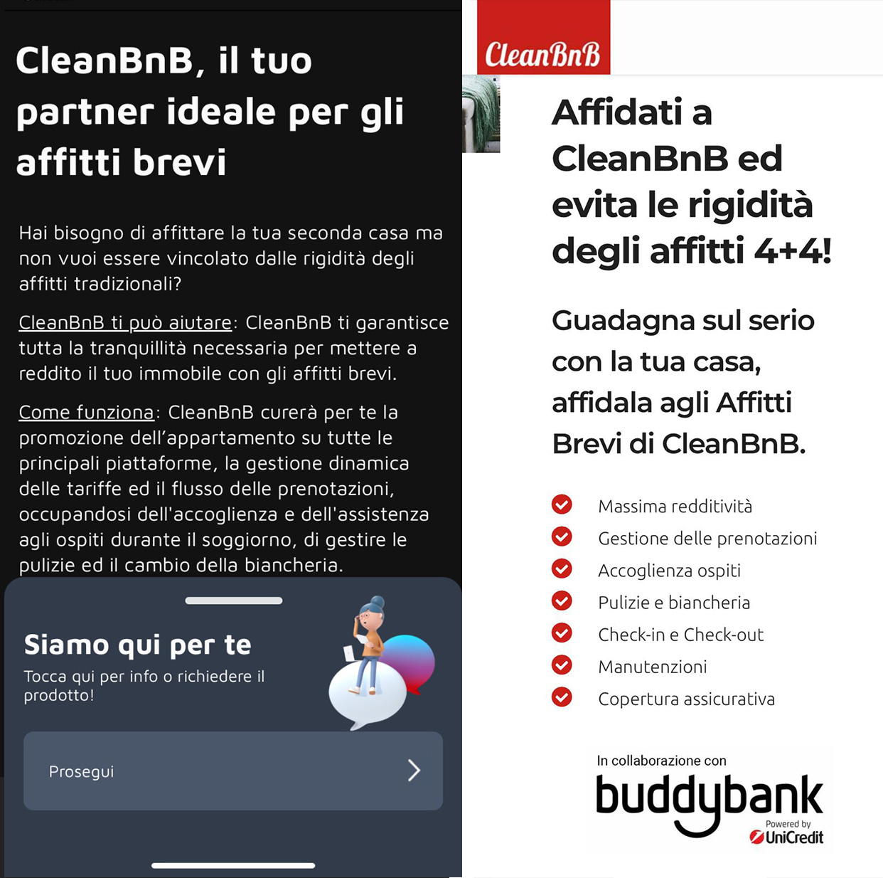 CleanBnB e Buddybank