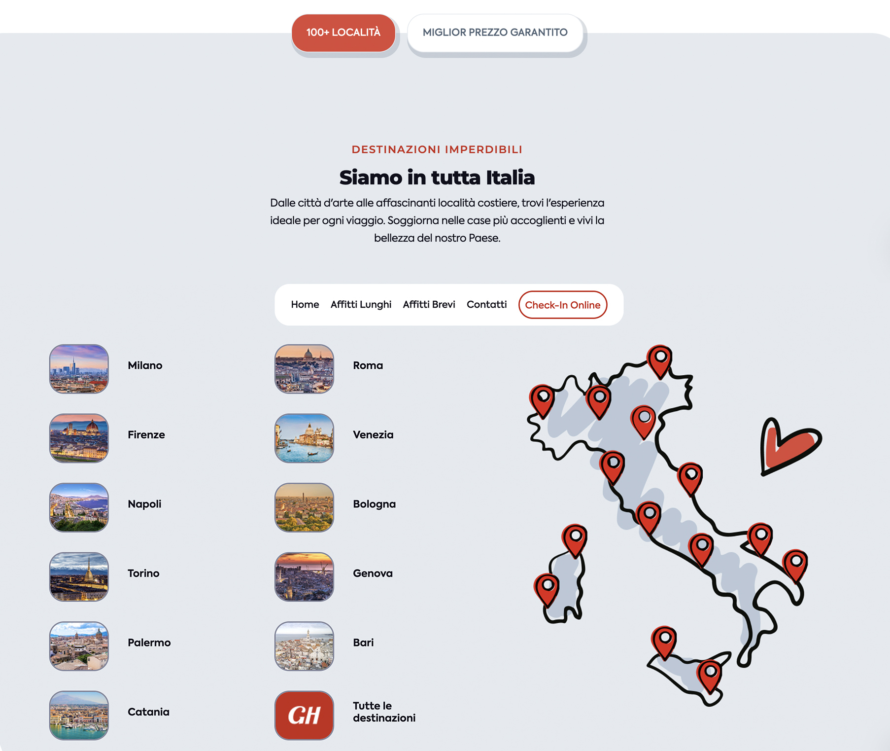 mappa delle destinazioni