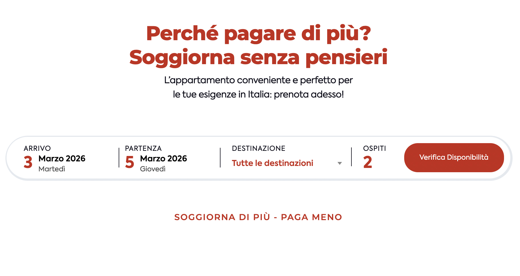 prenotazione appartamenti